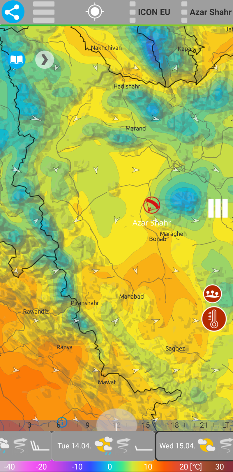 Temperature map