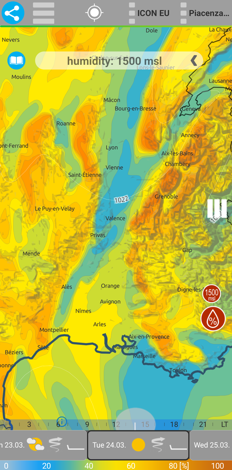 Humidity map